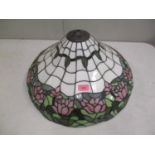 A modern Tiffany style leaded glass light shade 20" dia.