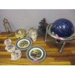 Ceramics to include a wall pocket by Betty Foster, two decorative plates, a musical picture on a