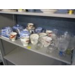 A mixed lot to include glassware, Royal Albert Canterbury china and mixed blue and white Spode