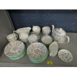 A Minton Haddon Hall part tea set comprising 61 pieces