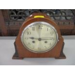 A 1930s rosewood cased mantel clock