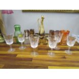 A quantity of glassware to include six Waterford cut glass wine/water goblets, Venetian claret jug