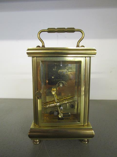 An Angelus key-wound five-window brass carriage clock - Image 3 of 4