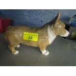 A Royal Copenhagen model of a corgi, model no.4598