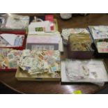 A quantity of used postage stamps, mainly British, together with First Day covers and unframed