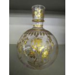 A contemporary Indian glass hookah base with gilt decoration, late 20th/early 21st century