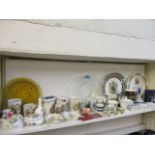 Commemorative china and glass, early 20th century dressing table paste pots, ornaments, a