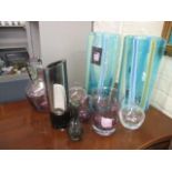 A mixed lot of glassware to include LSA vases and other items