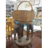 An elephant stool and basket