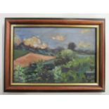 James Eatock 1920-1999 - Impressionist landscape, oil painting on artist board, signed, 5 1/2" x 8",