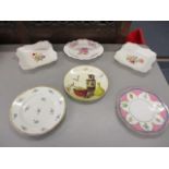 A mixed lot of 19th century porcelain plates to include Minton and Royal Doulton display plate