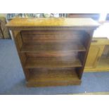 A late Victorian pollard oak bookcase with pine back, 42" x 38" x 11"