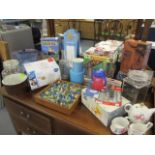 A mixed lot to include DVDs and a quantity of retro glass marbles