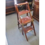 A Victorian set of mahogany library steps, converting into a chair