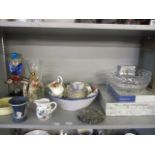 Ceramics, glassware and other items to include a Waterford style bowl, a Royal Albert Old Country