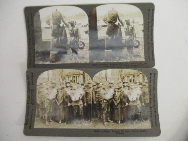 Military interest: a good collection of British and American stereoscopic cords, comprising twenty - Image 5 of 5