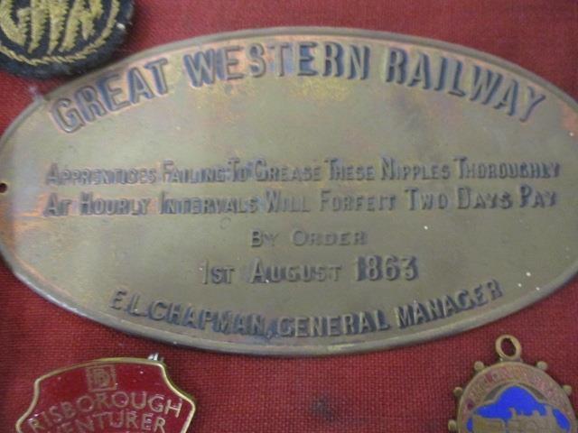 Railway related items to include a J Compton Sons & Webb Ltd, station masters cap with a gilt - Image 10 of 15