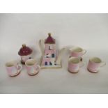 A seven piece Dovecot pattern tea/coffee set by Roger Michell for Carlton ware, comprising a tea/