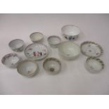 18th/early 19th century teaware comprising two tea bowls and saucers, five tea bowls and two sugar