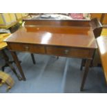An early 20th century Maple & Co mahogany, two drawer side table, 37 1/2"h x 42"w