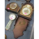 Three clocks to include a reproduction Dutch wall hanging clock