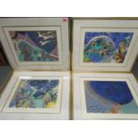 A set of four signed limited edition silkscreen prints - The Garden of Hesperides 223/250, Atlas