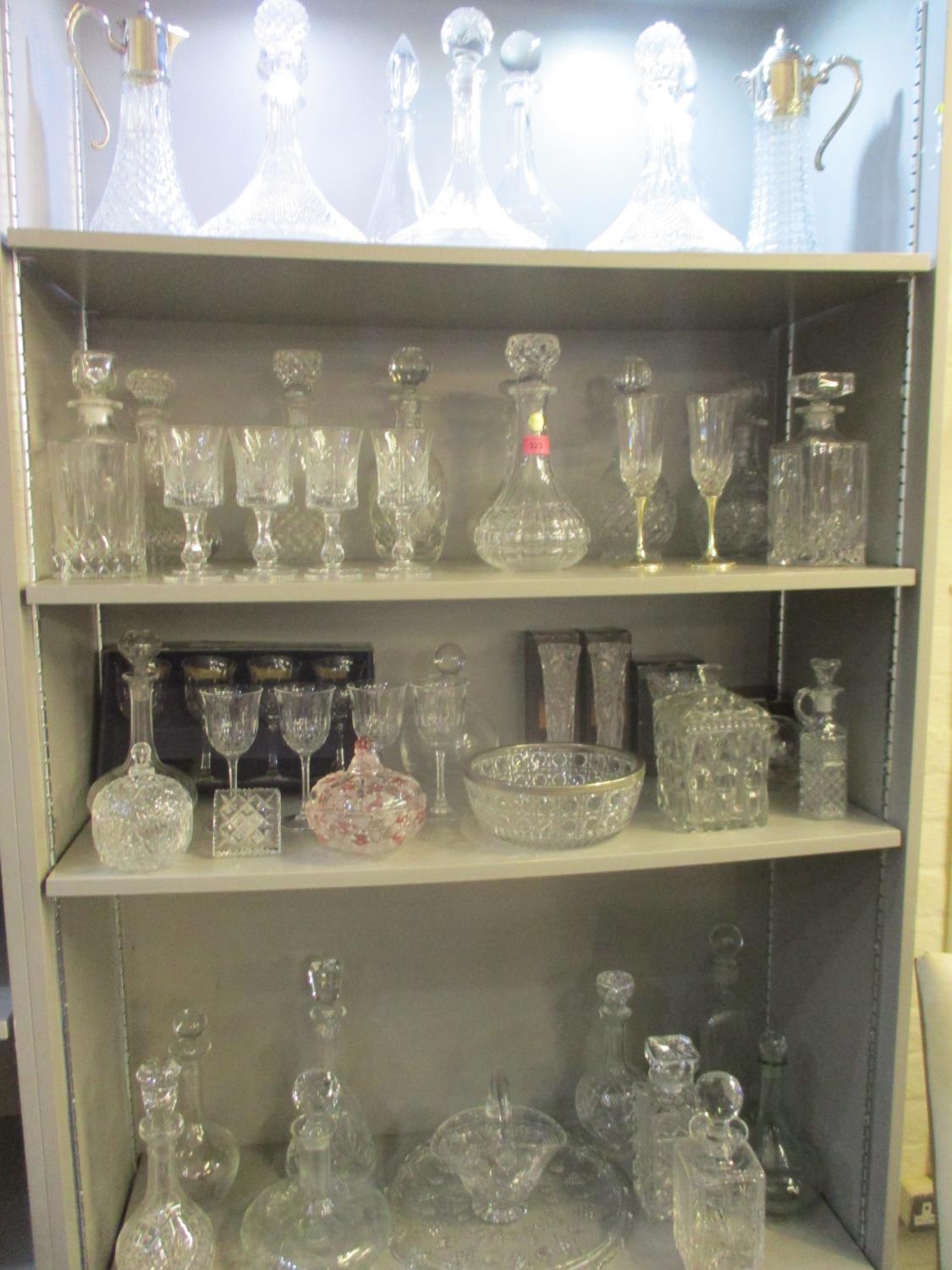 A large selection of glassware to include forty four decanters, hand blown glasses, wine glasses, - Image 2 of 4