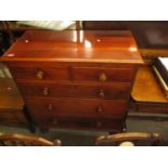 A Victorian mahogany chest of five drawers, on turned, bulbous feet, 43"h x 39"w