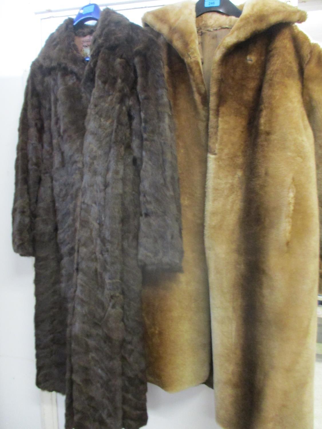 A 1930s brown mink coat, together with a beaver coat
