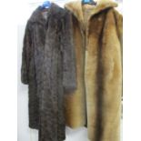 A 1930s brown mink coat, together with a beaver coat