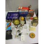 A mixed lot to include Edinburgh crystal drinking glasses, 1950s collectors bus tickets, a