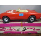 A 1960s Pedigree Sindy MGB red sports car with original pin and white box