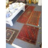 Five eastern scatter rugs