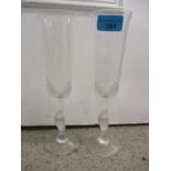 Two Franklin Mint 1980s Snow Dove champagne glasses designed by Car Faberge