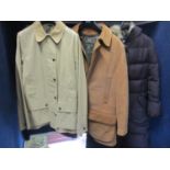 A gents Orvis nubuck suede jacket, size M together with a modern Benetton ladies faux fur lined coat