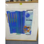 A contemporary limited edition abstract print, 52/100, entitled 'Turquoise', signature indistinct to