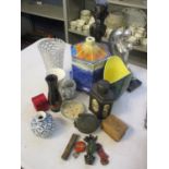 A mixed lot to include a Ruskin pottery lamp base, a Beswick vase signed Colin Melbourne, a trench