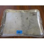 A silver tray 11" x 8", weight 457.9g