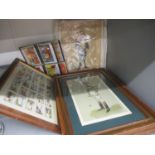 A mixed lot to include postcards, Vanity Fair prints and other items
