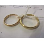 Two 9ct gold wedding bands