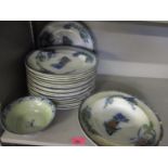 Early 20th century Copeland Spode dinner plates and matching soup bowl, together with an oriental