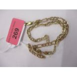 An Italian 9ct gold chain link bracelet and another A/F, 6.9g, marked 375