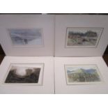 A group of four watercolours, two by Robert Charles Goff, a sketch by James Holland and a