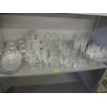 A quantity of cut glass to include six Gleneagles Champagne flutes and Waterford crystal tumblers,