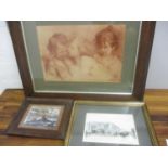 Three pictures to include Robert Driscoll - watercolour entitled Park Corner 1900