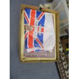 A brown ground scatter rug, a modern tan leather suitcase, 29" x 17" and other items