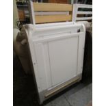 A white painted child's cot/bed with drawer (no mattress)