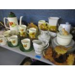 A late 20th century Chinese teaset, mixed English ceramics to include cottageware and a retro