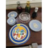 A lot of ceramics and glassware to include three lamps Berger, a Val St Lambert signed bowl and