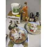A mixed lot to include a Coalport figure entitled Phoebe